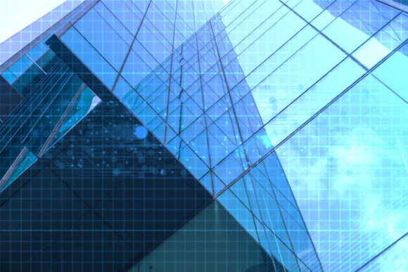Teal-glass-building